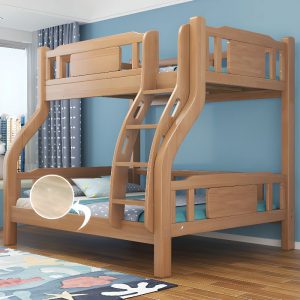 "Wood Color Multiple Mattress Sizes Kids Bunk Bed with Slat Headboard and Stairs, Storage & Book Storage & 6 Drawers/2 Drawers Included/Not Included"