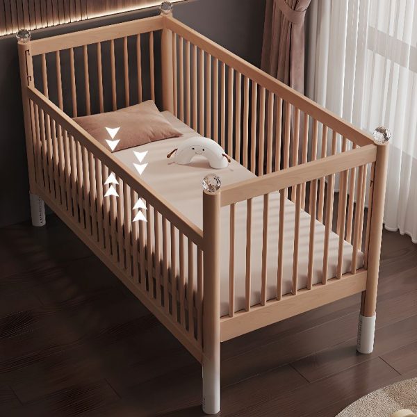 "Wood Grain Modern Beech Kids Daybed with Surrounding Guardrail for Gender Neutral Comfort"